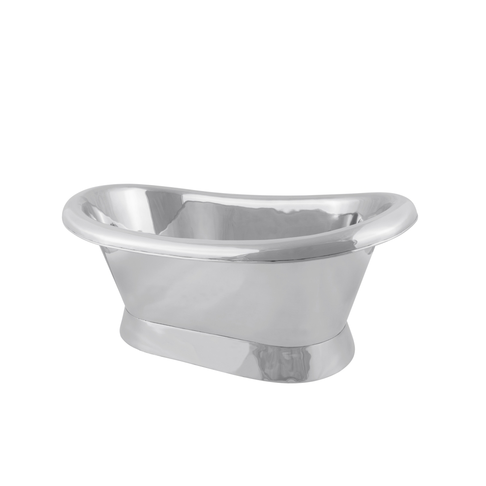 Copper Bateau Basin With Plinth & Nickel Finish