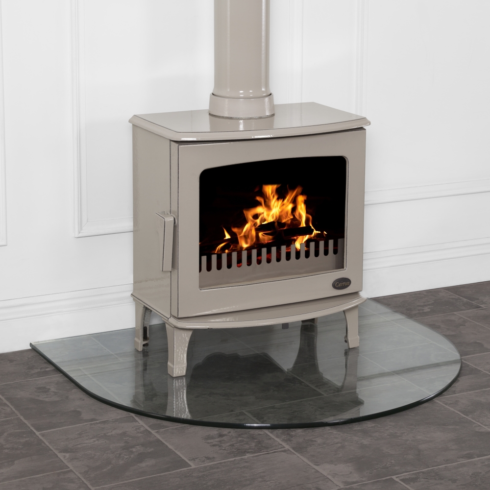 Glass Curved Stove Hearth