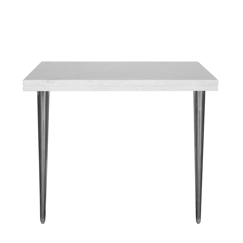 White Marble Vanity Top With Nickel Tapered Legs