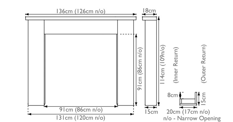 New England Fire Surround Measurements