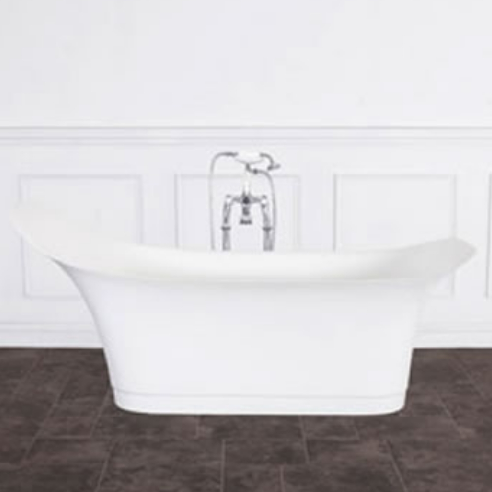 Portland Fabricated White Marble Bath