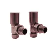 angled towel rail valves brushed bronze range