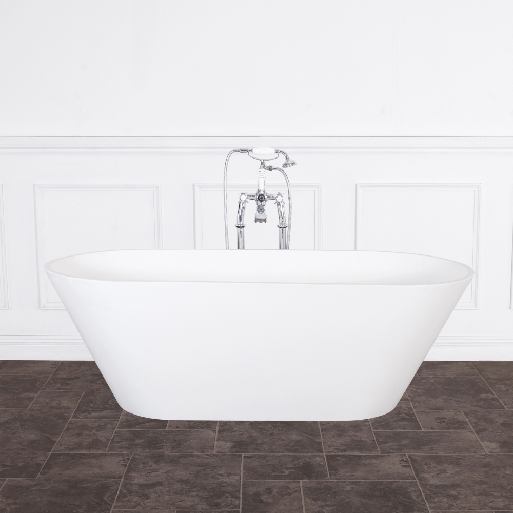 Plympton Fabricated White Marble Bath