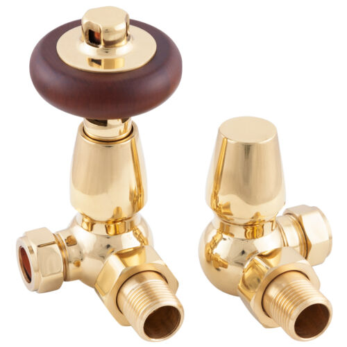 Kingsgrove Corner 15mm Inlet Thermostatic Brass Valve Set