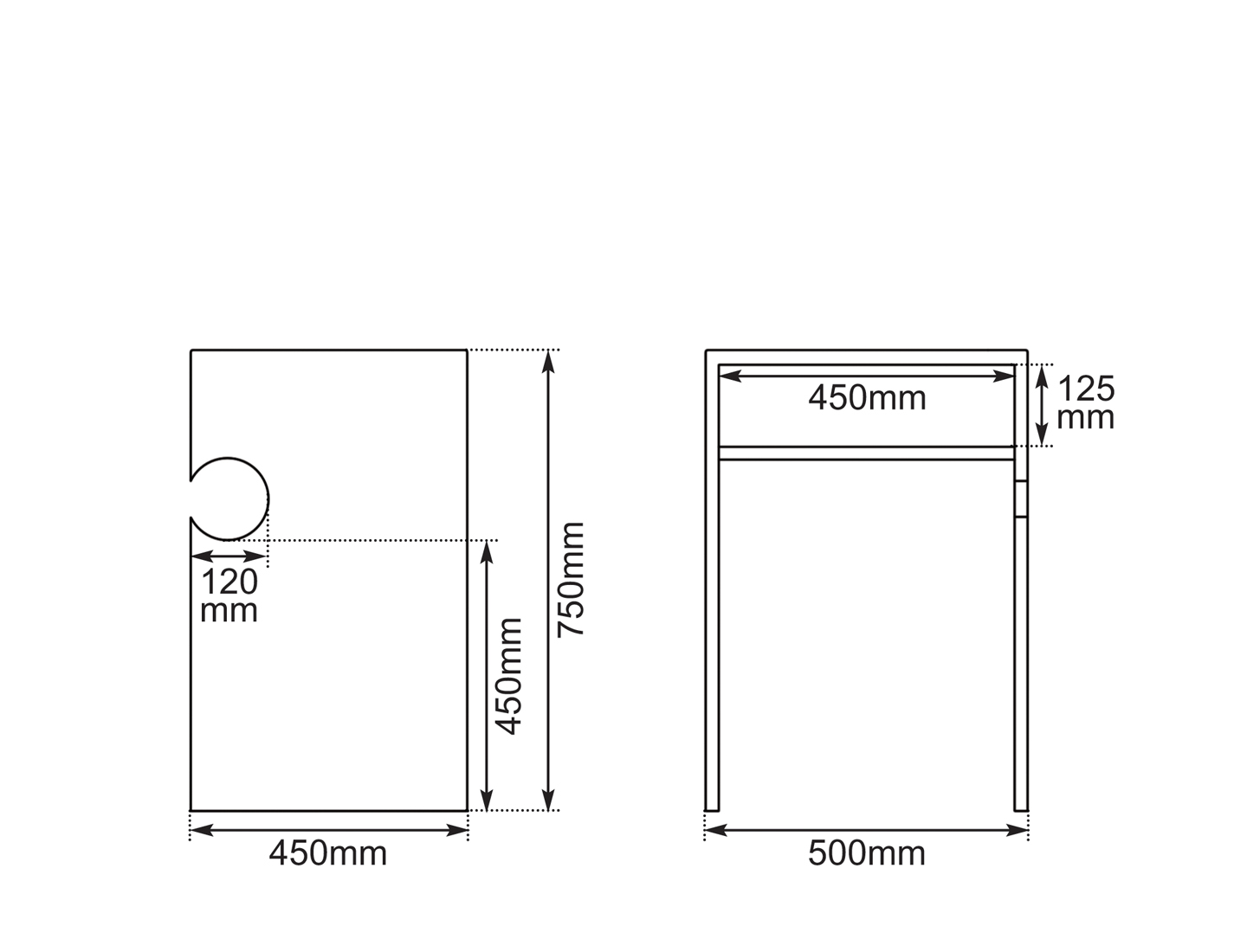Circue Basin Stand Small Measurements