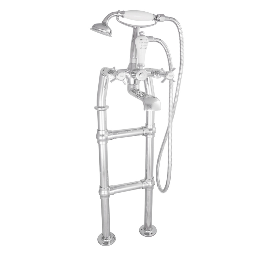 Freestanding Bath Shower Mixer Taps Chrome 580mm
