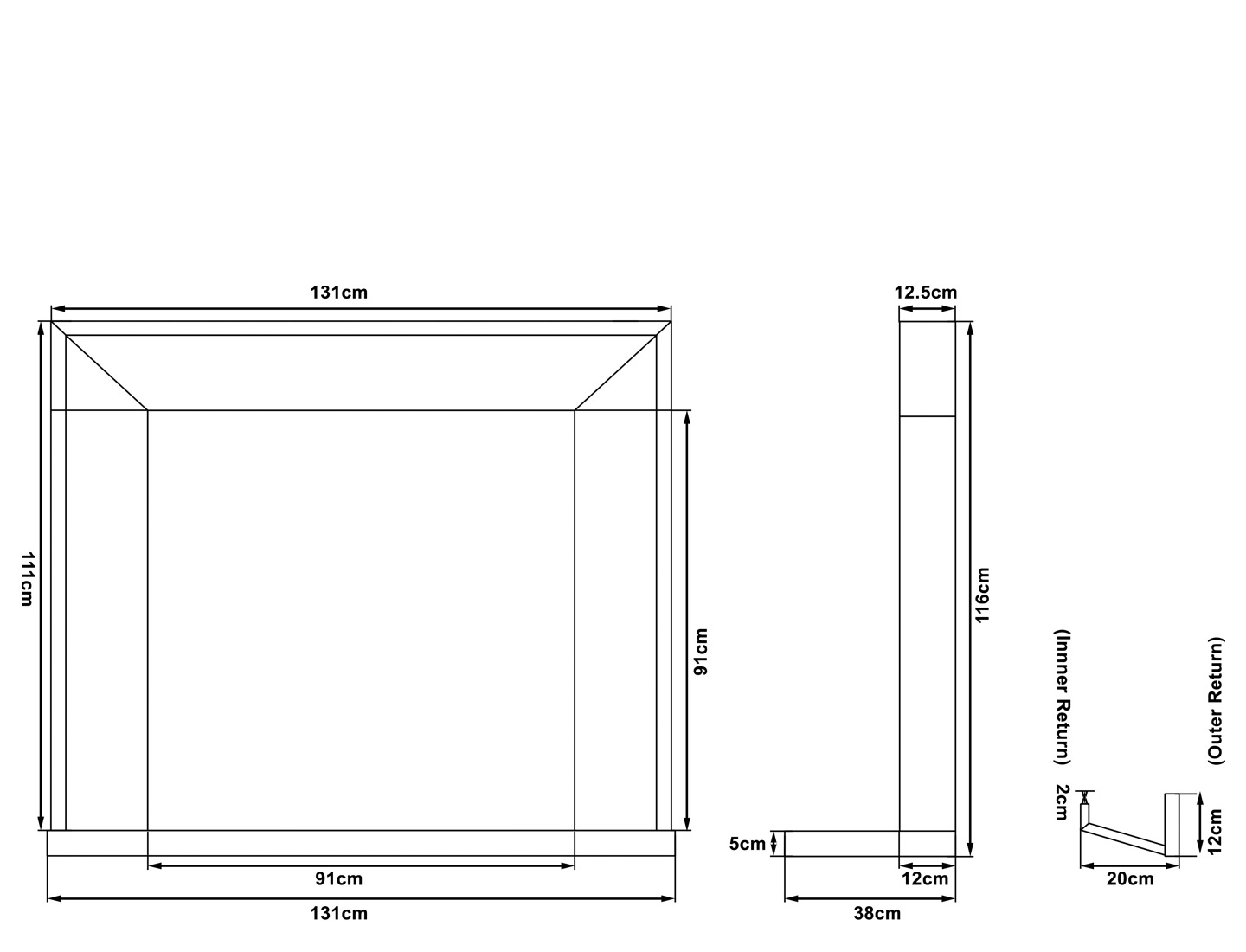 Alford Limestone Surround Hearth Measurements