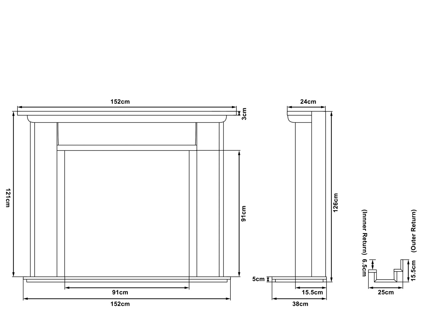Boswell Limestone Surround Hearth Leg And Hearth Measurements