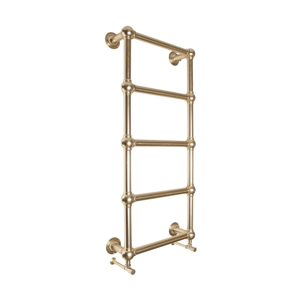 Colossus Steel Wall Mounted Towel Rail Brushed Brass 1300mm x 600mm