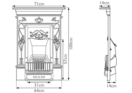 Crocus Cast Iron Combination Fireplace Technical