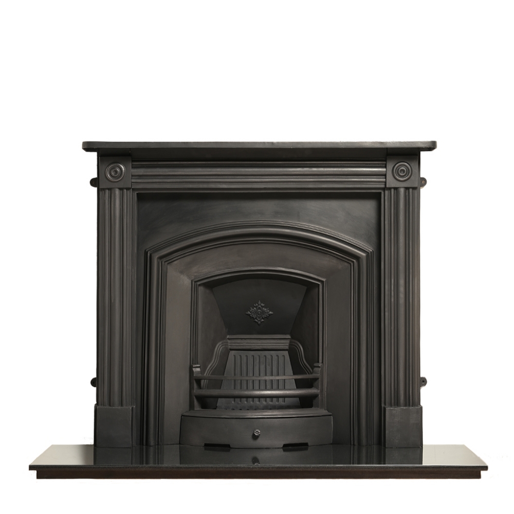 London Plate Cast Iron Fireplace Black Inserts