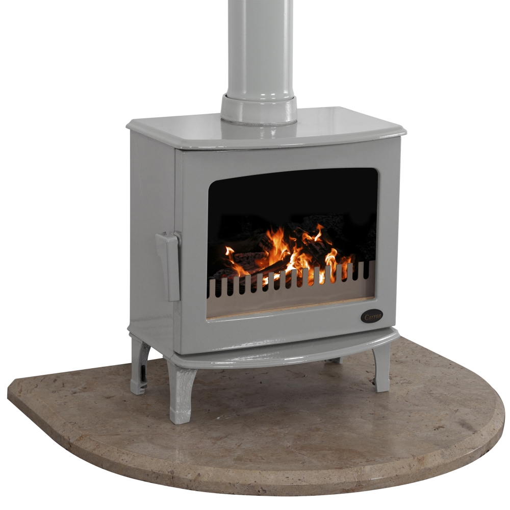 Travertine Curved Stove Hearth
