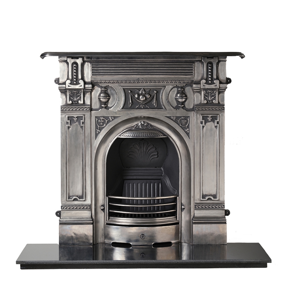 Victorian Large Cast Iron Combination Fireplace - Full Polish