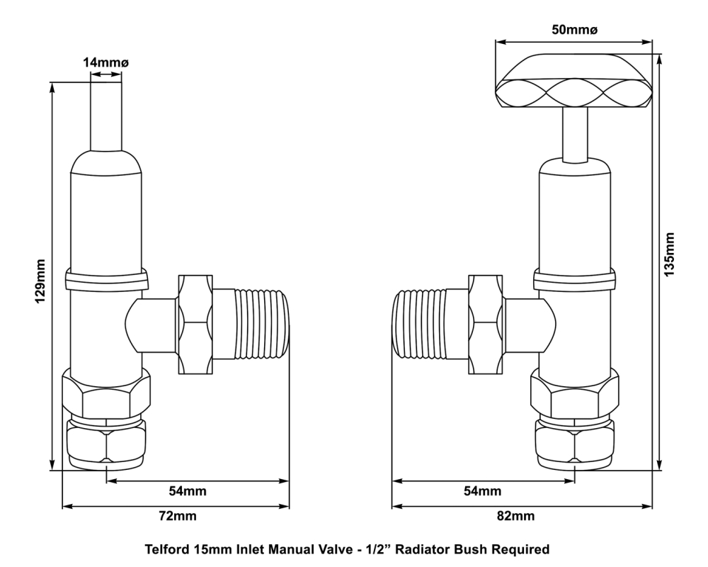 Telford Radiator Valve Measurements