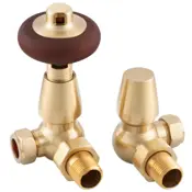 kingsgrove corner thermostatic radiator valve brushed brass lacquered range