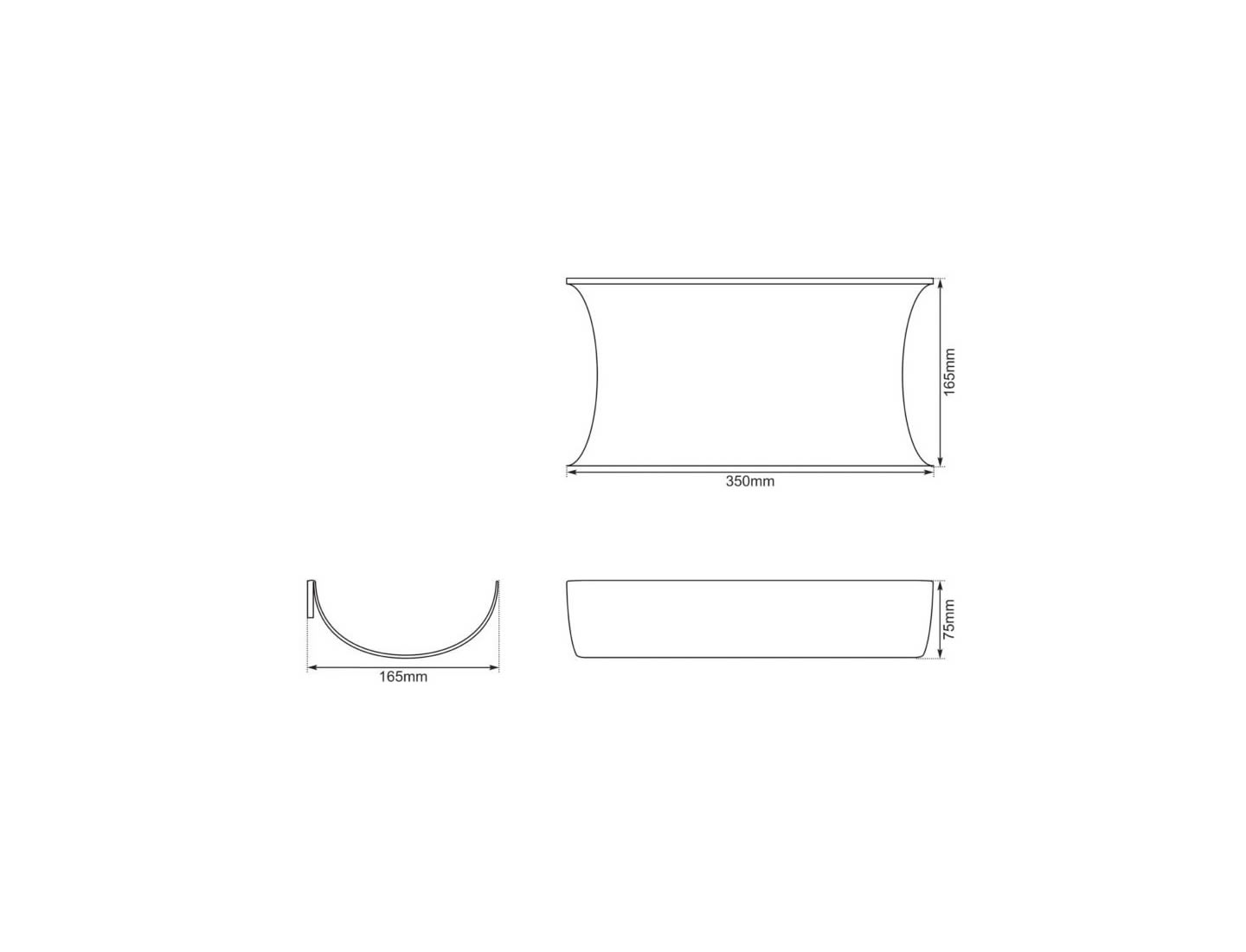 Towel Cradle Nickel Dimensions