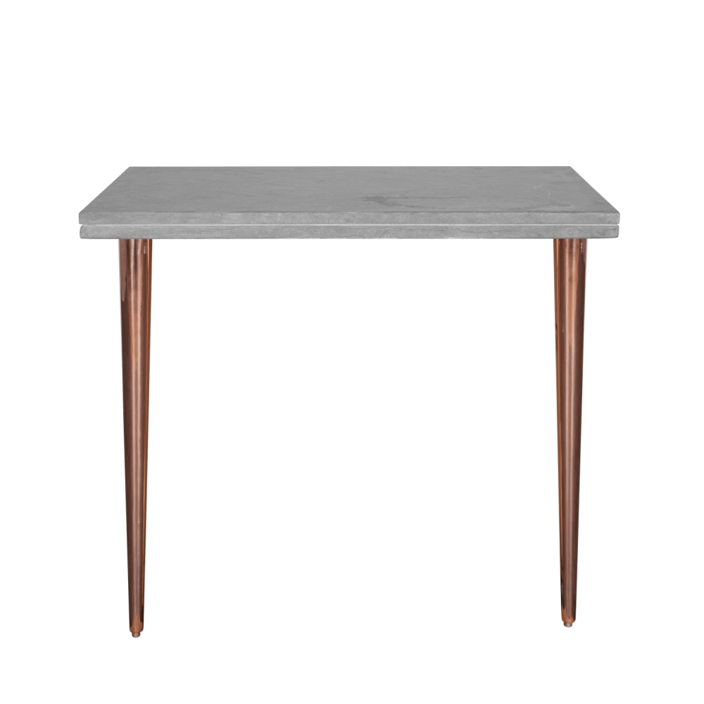 Honed Black Vanity Top With Copper Tapered Legs