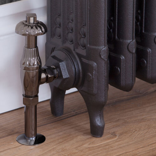 Crocus Wheel 15mm Inlet Thermostatic Black Nickel Valve Set