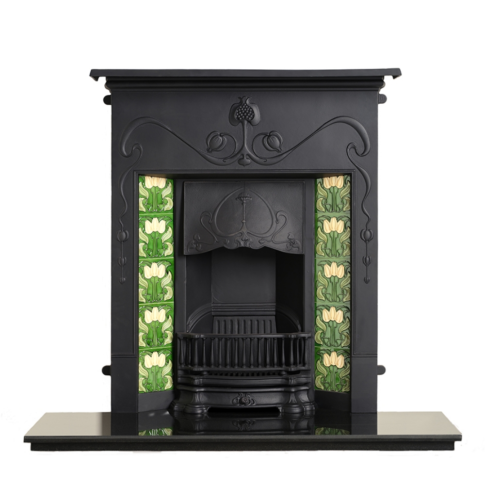 Valentine Cast Iron Combination Fireplace - Black