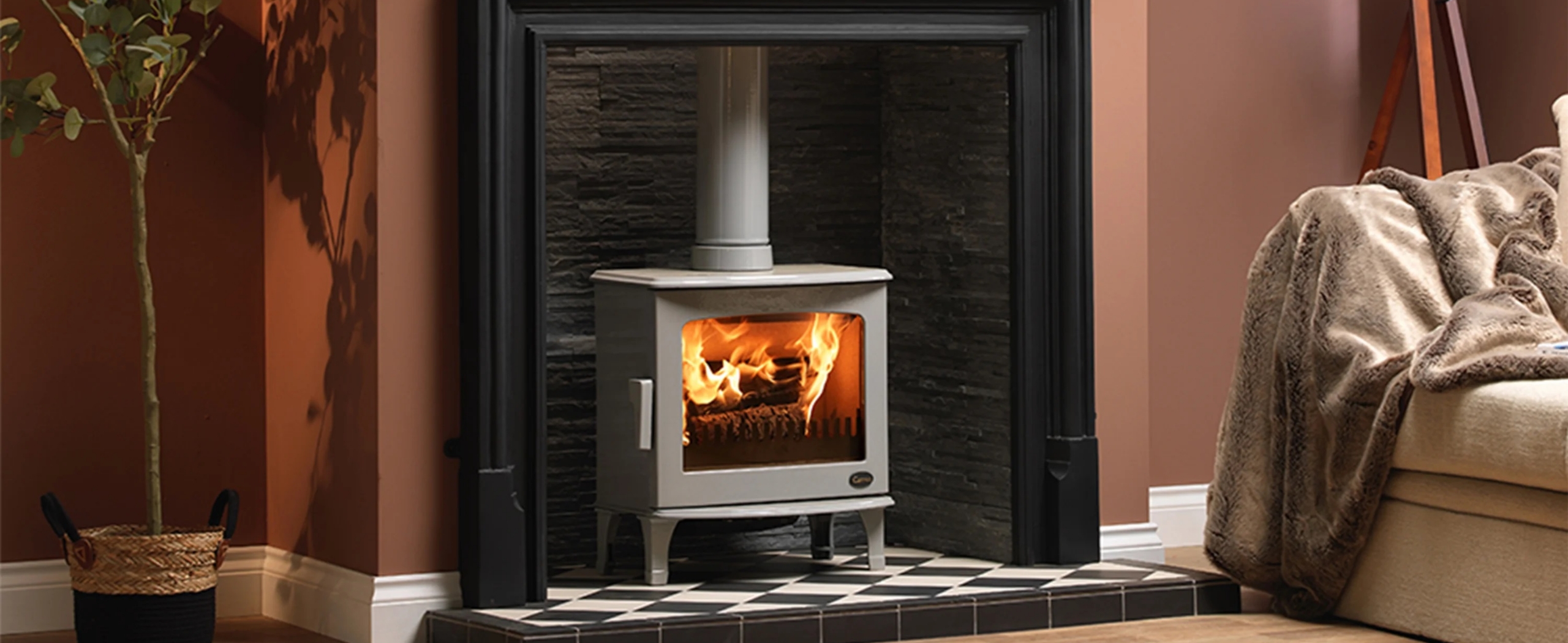 Ash Grey 5Kw Cast Iron Enamel Stove