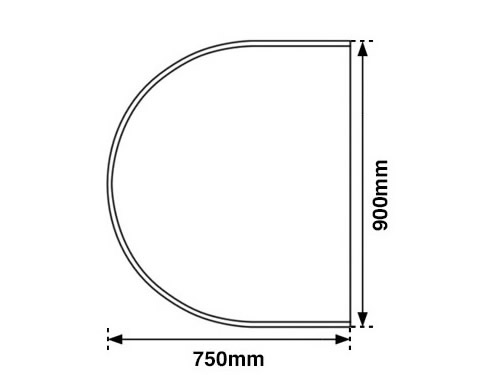Black Granite Stove Hearth Curved Measurements