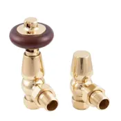 kingsgrove angled thermostatic radiator valve brass lacquered range