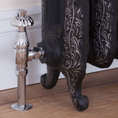 Crocus Wheel 15mm Inlet Thermostatic Satin Nickel Valve Set