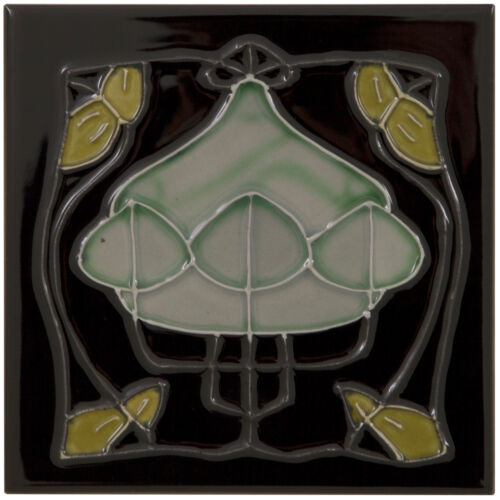 Set of 10 Blue Flower on Blue Tiles