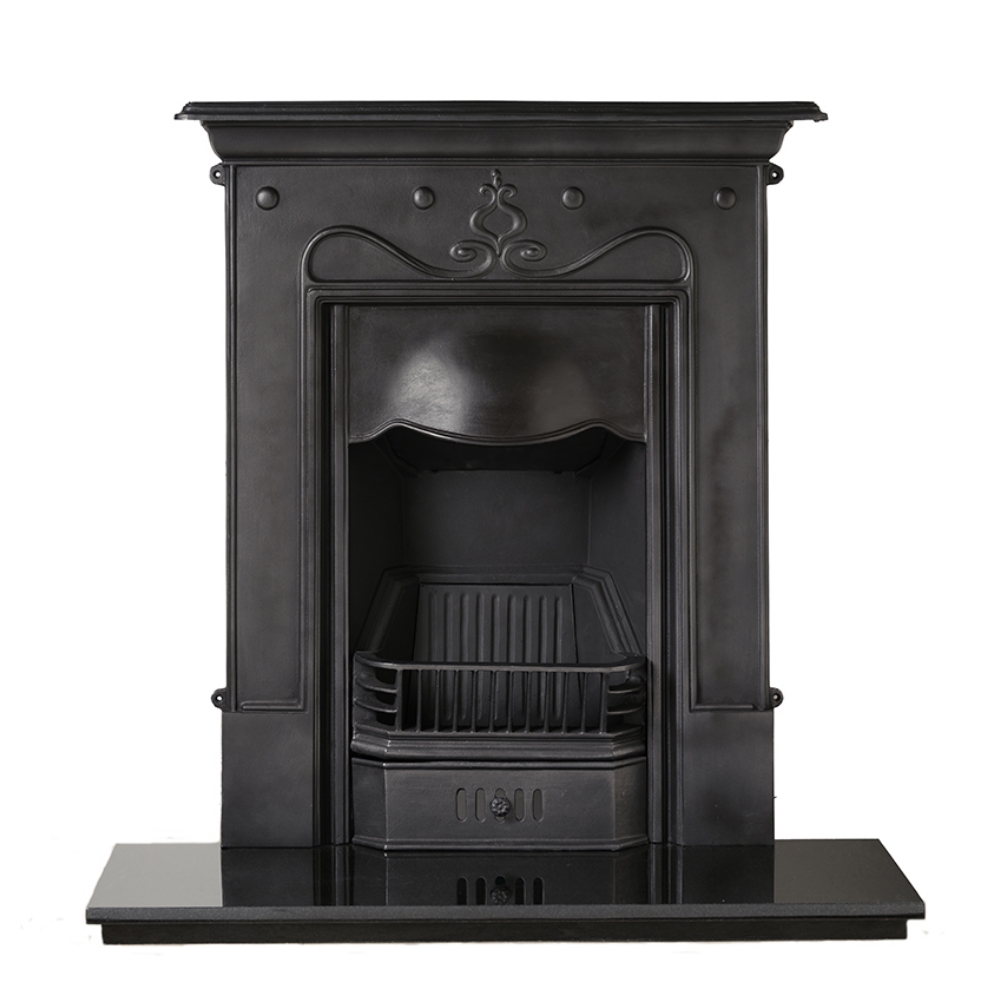 Tulip Cast Iron Combination Fireplace - Black