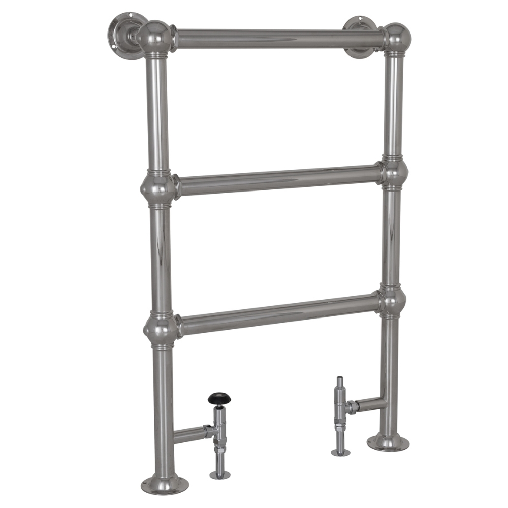 Colossus Steel Floor Mounted Towel Rail Nickel 1000mm x 650mm