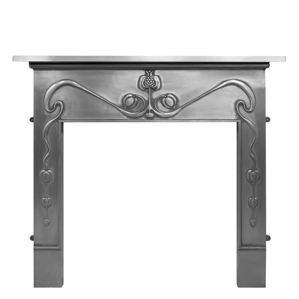 Art Nouveau Full Polish Cast Iron Fireplace Surround