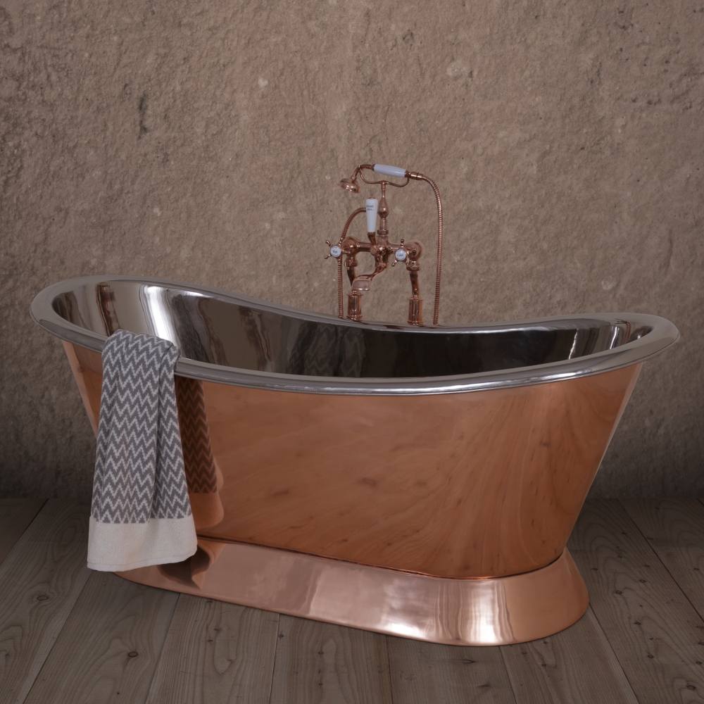 Copper Bateau with Nickel Interior Hurlingham Bath