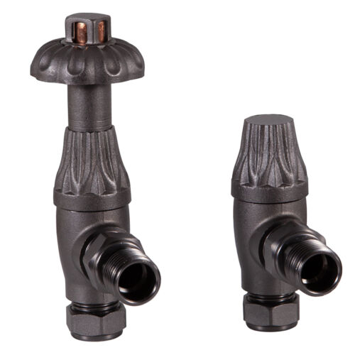 Crocus Wheel 15mm Inlet Thermostatic Pewter Valve Set