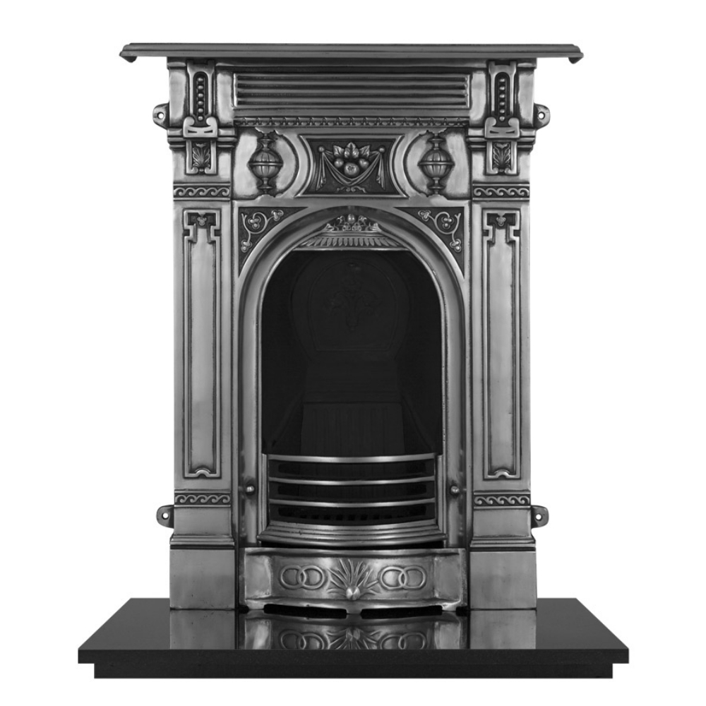 Victorian Small Cast Iron Combination Fireplace - Full Polish
