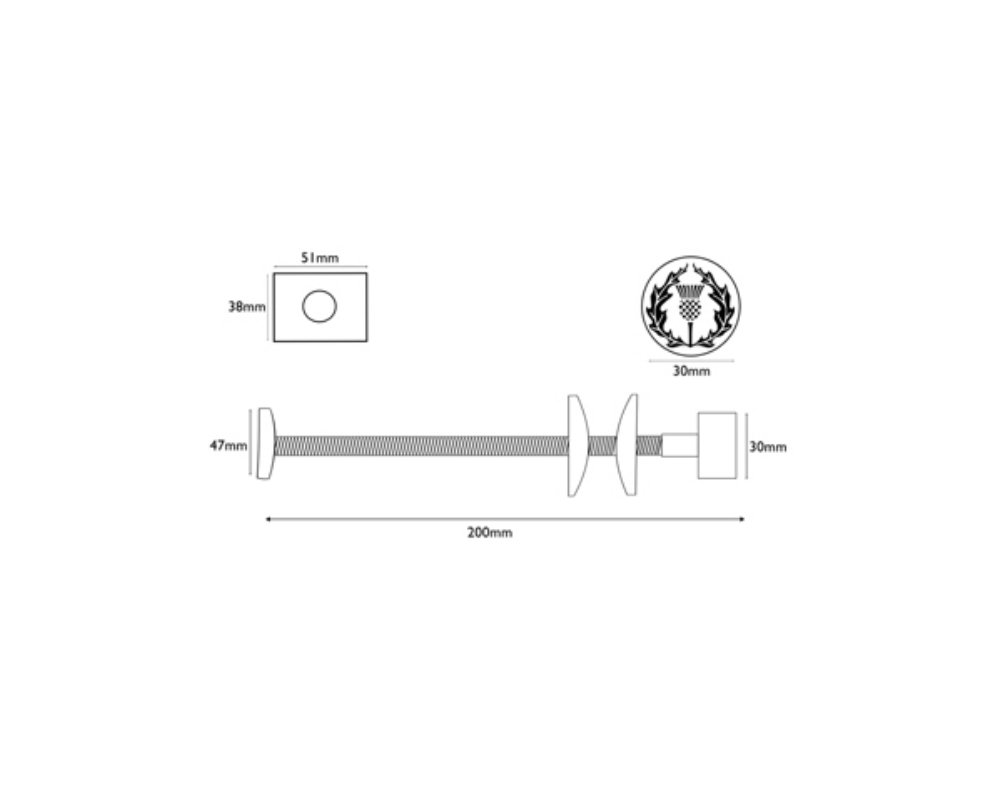 Thistle Wall Stay 200Mm Measurements