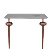 honed black vanity c top with copper globe legs range