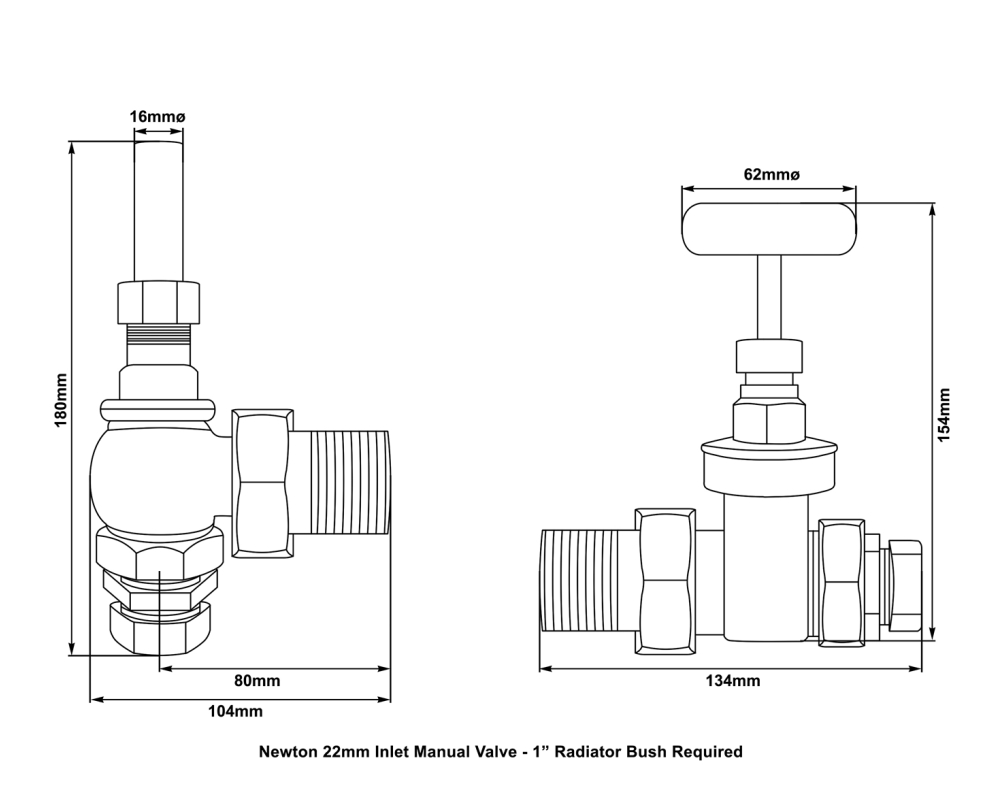Newton Manual Valve Measurements