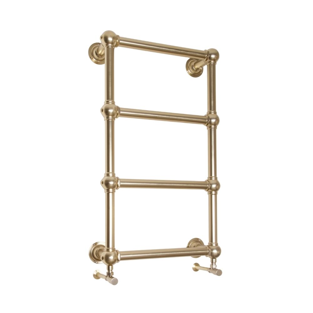 Colossus Steel Wall Mounted Towel Rail Brushed Brass 1000mm x 600mm