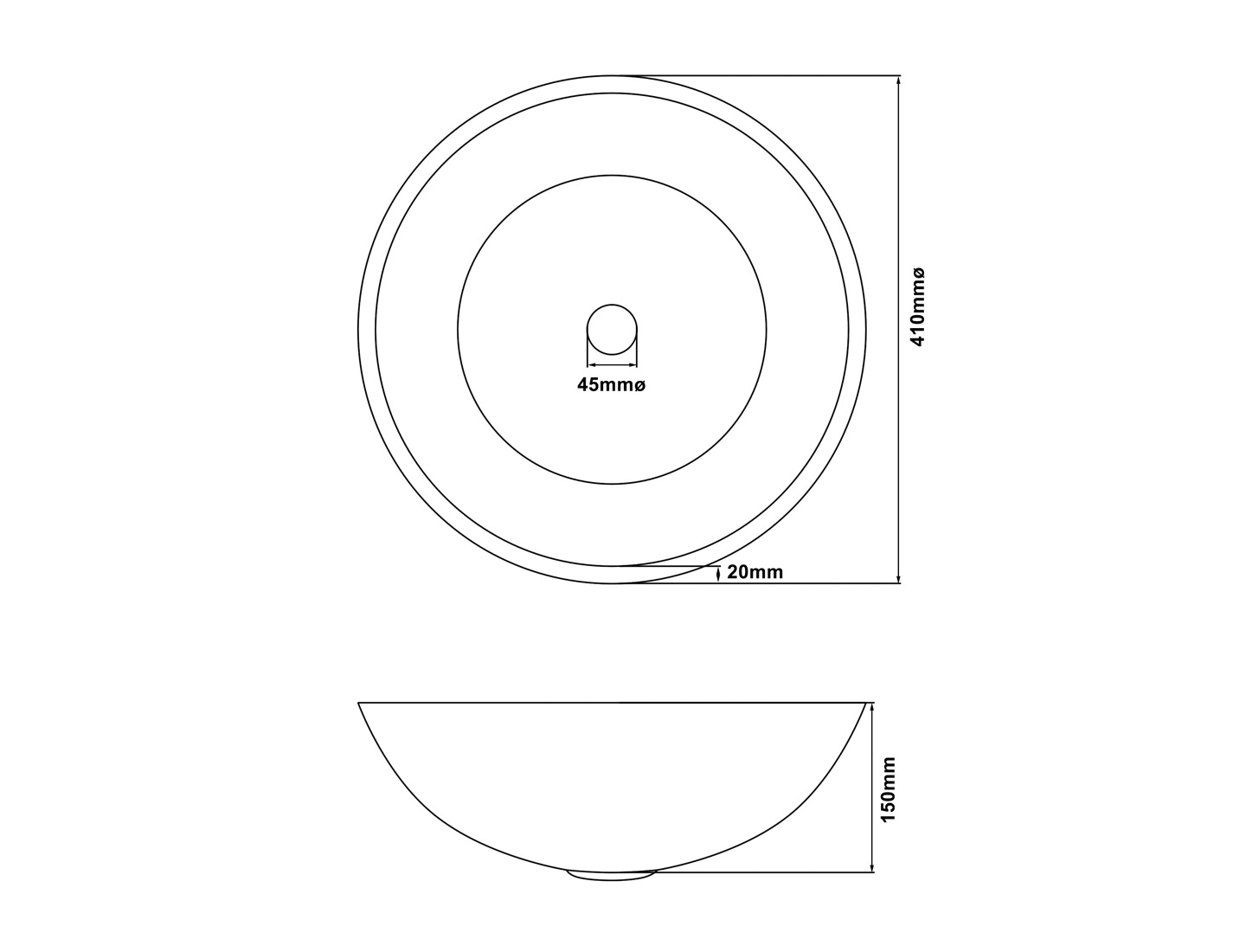 Dalby Oval Stone Resin Basin Measurements