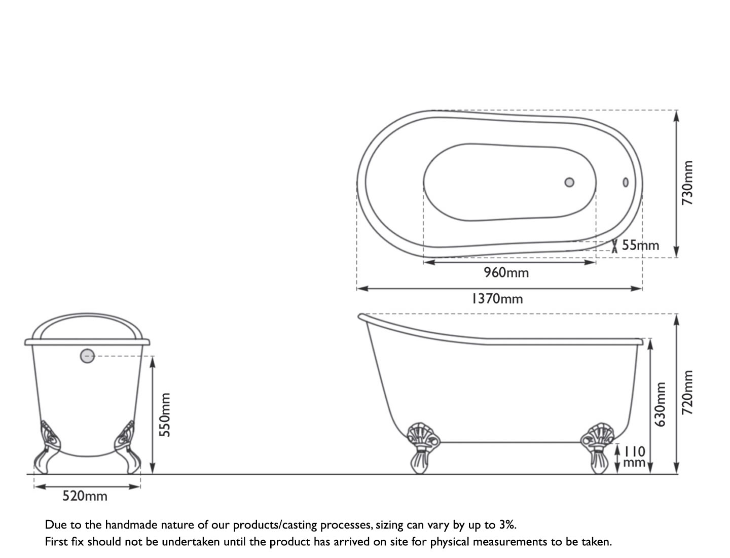 Shelley Bath Measurements
