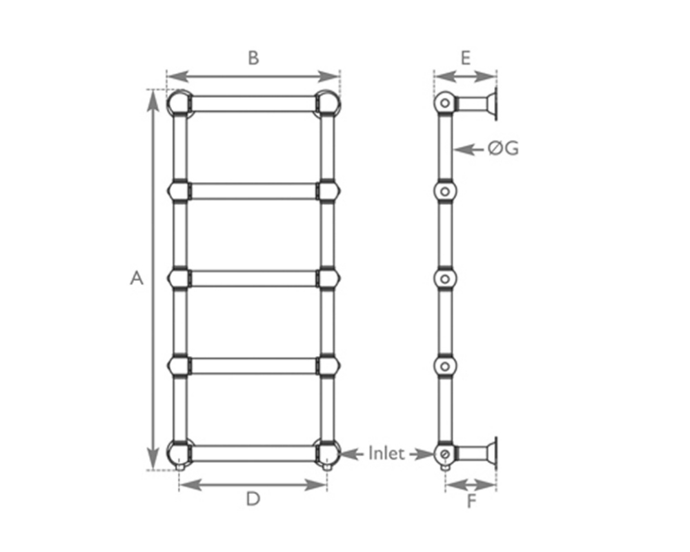 Colossus Towel Rail 1300X600 Measurement