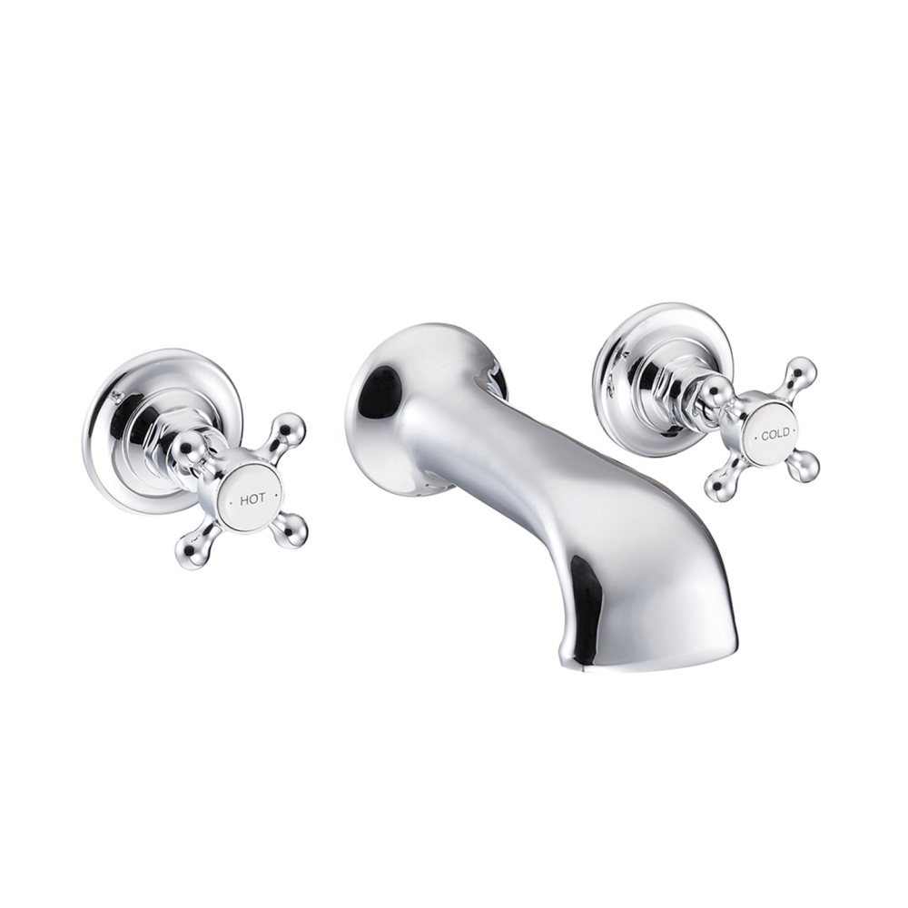 3 Hole Wall Mounted Bath Filler Chrome