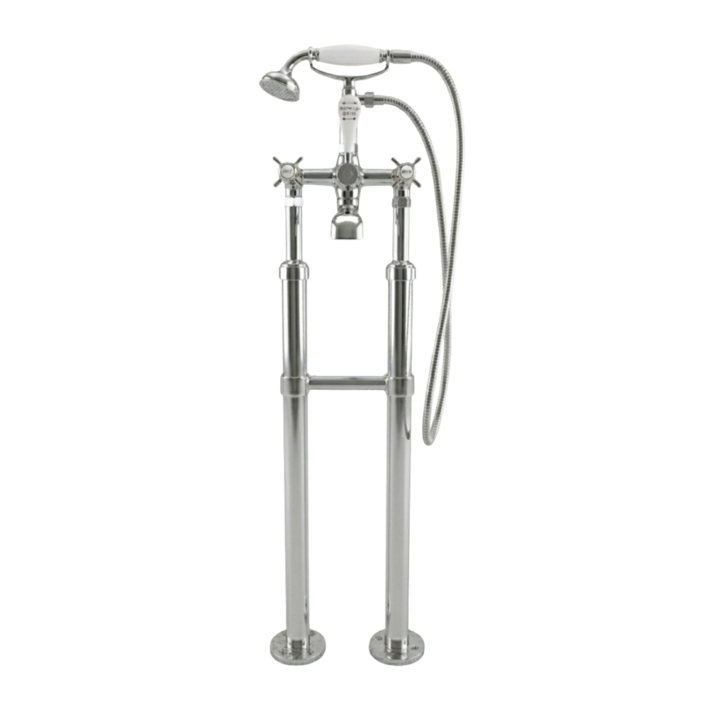 Milton Freestanding Bath Mixer Taps in Nickel