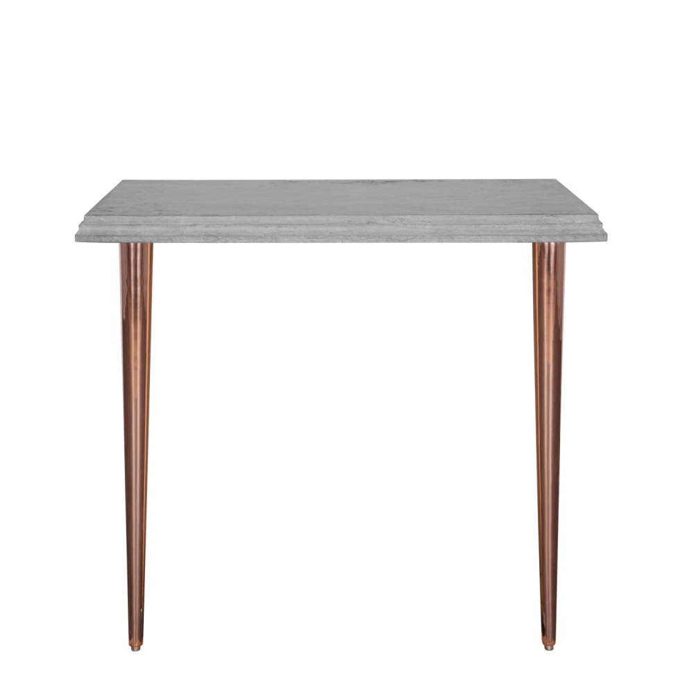 Tapered Honed Black Vanity Top With Copper Tapered Legs