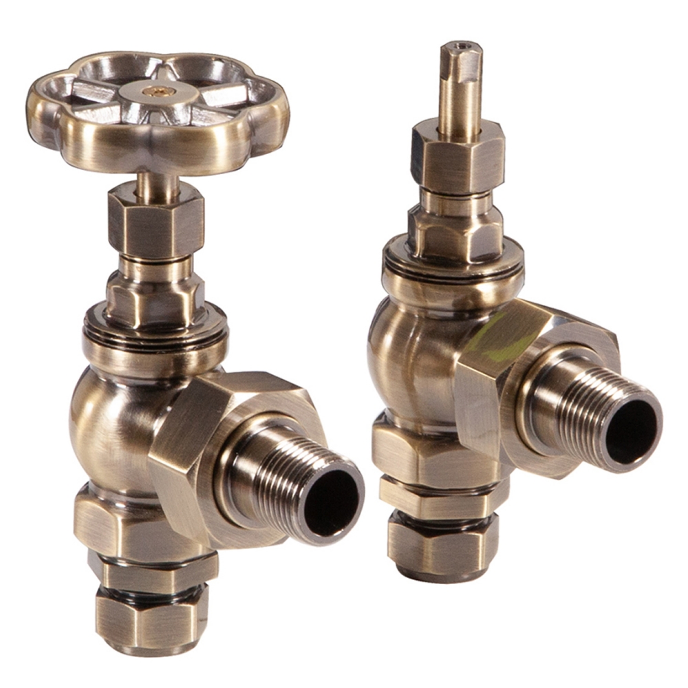 Daisy Wheel 15mm Inlet Manual Antique Brass Valve Set