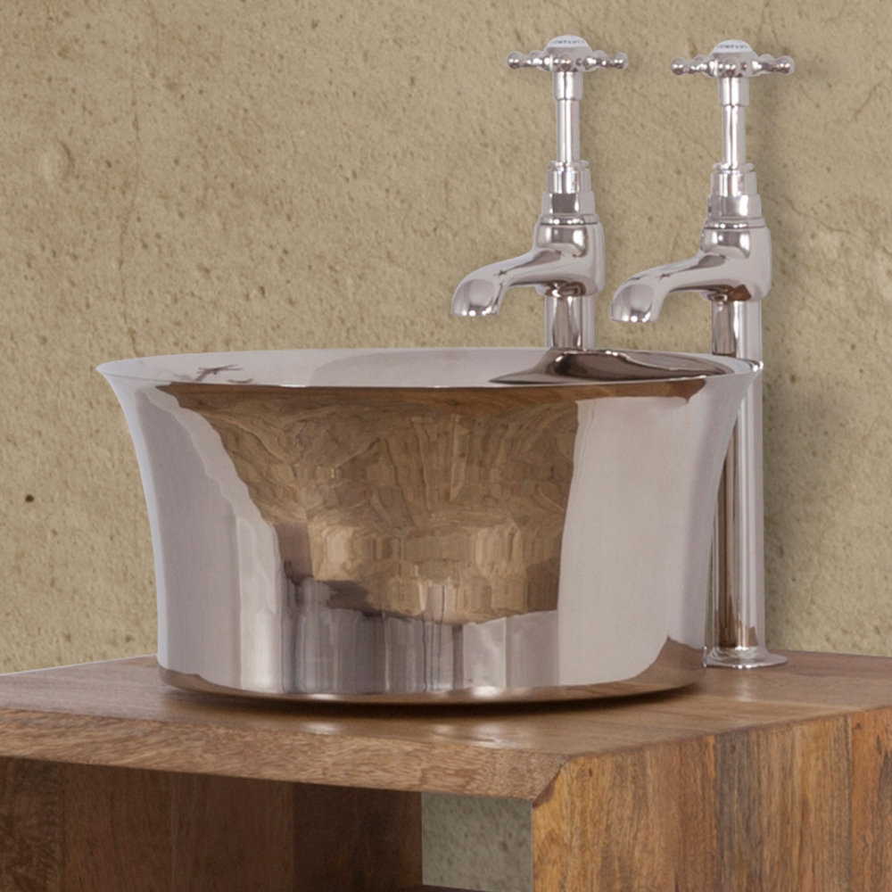 Copper Tub Basin With Nickel Finish