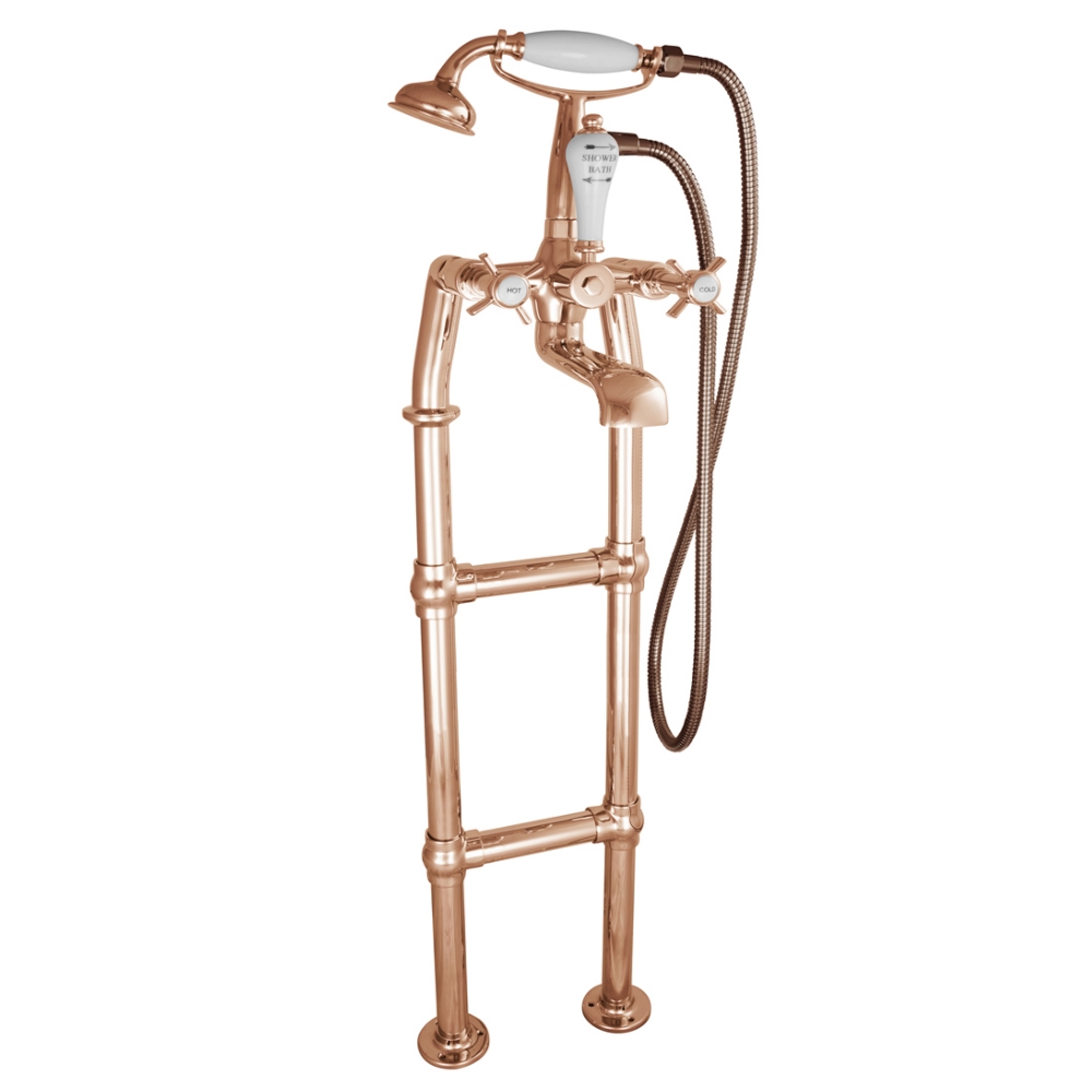 Freestanding Bath Shower Mixer Taps Copper 700mm