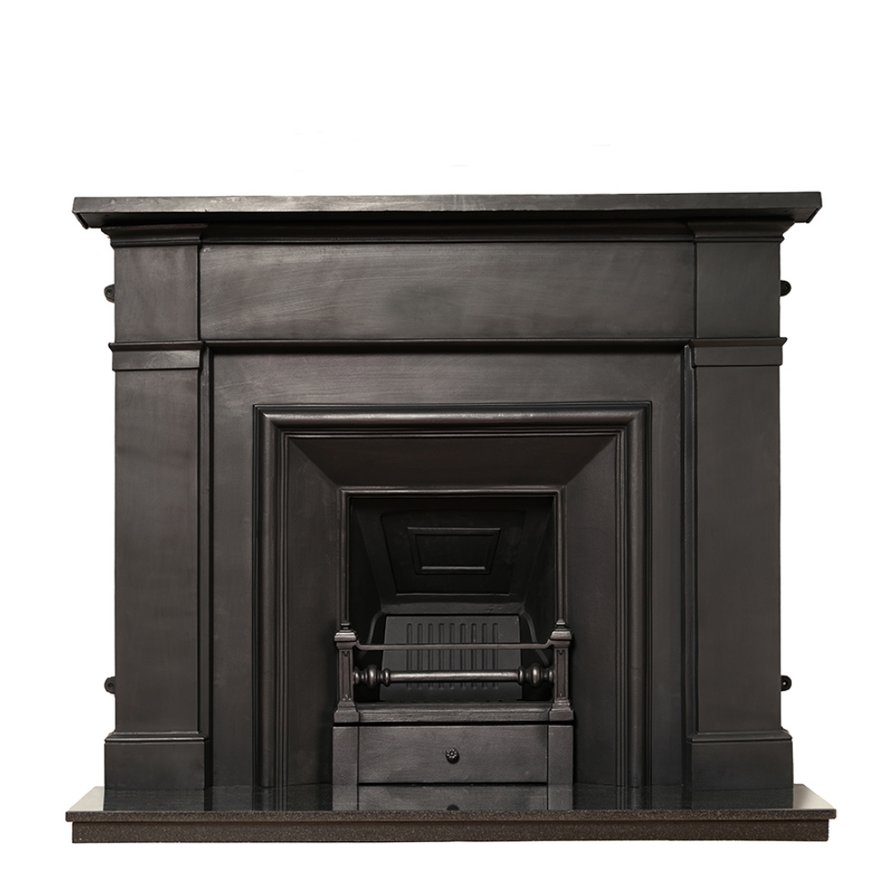 Royal Black Cast Iron Fireplace Insert