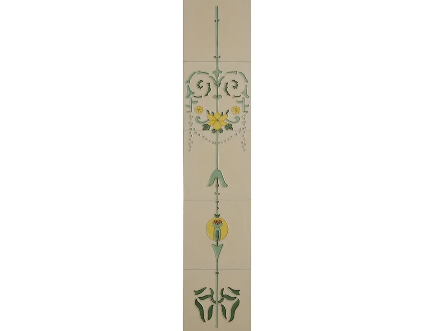 Set of 10 Yellow Flowers With Bow Tiles | Renaissance At Home