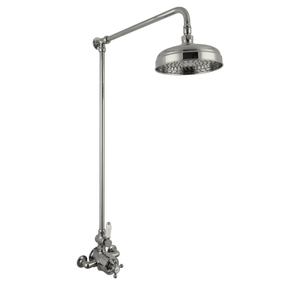 Milton Exposed Thermostatic Shower Mixer With 8" Rose in Nickel